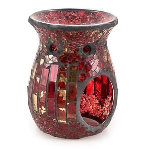 Aroma lampa Mosaic rosu ,sticla H 14,5cm