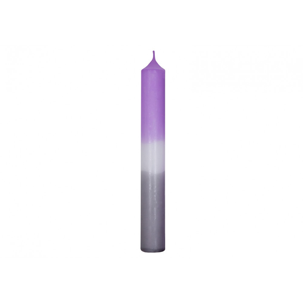 Свеча 2-х цветная фиолетовая серая 2х18х2см