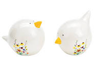 Фарфоровые белые птички с элиментами цветов для декора,2-ass,13х10х10см