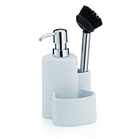 Dozator  de sapun ceramica alb multifunctional