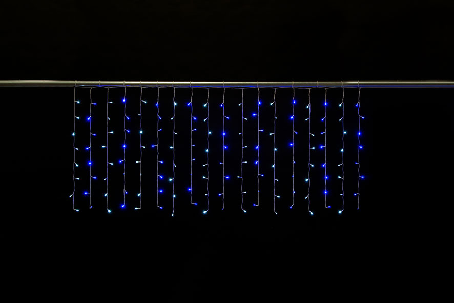 Ghirlanda electrica "CASCADA", 2x0,8m, 24V alb/ albastru